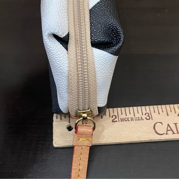 Dooney & Bourke Black and White Diagonal Stripe Small Cosmetic Pouch - Picture 7 of 10